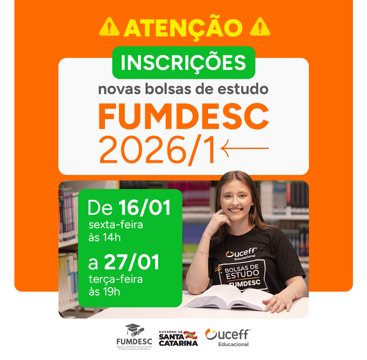 INSCRIÇÕES BOLSA FUMDESC – 2026